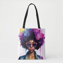 Schwarze Afro Haare und Sonnenbrillen Rainbow Art