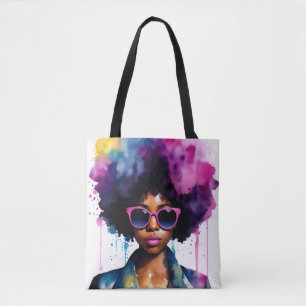 Schwarze Afro Haare und Sonnenbrillen Rainbow Art