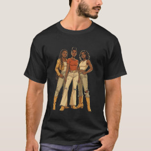 Schwarze Afroamerikanische Cowgirl Texas Western C T-Shirt