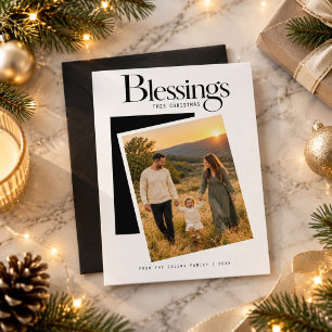 Schwarze Akzent-Segen-Foto religiöse Weihnachten