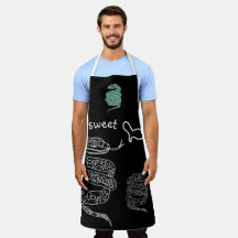 Schwarze All-over-Print-Schürze Schlange Sweet Lar