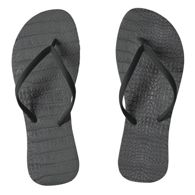 Schwarze Alligator Textur drucken Flip Flops (Fußbett)