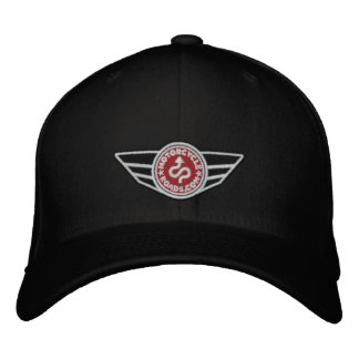 Schwarze Allkappe mit rotem, besticktem MCR-Logo Bestickte Baseballkappe