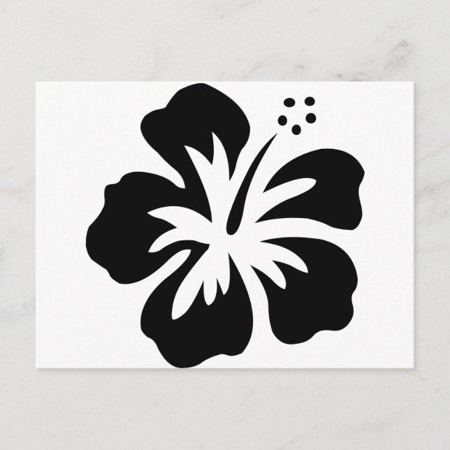 Schwarze Aloha-Blume Postkarte (Vorderseite)
