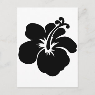 Schwarze Aloha-Blume Postkarte