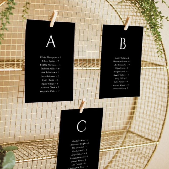 Schwarze Alphabetische Hochzeitkarte Einladung (Von Creator hochgeladen)