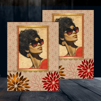 Schwarze amerikanische Retro-Schönheits-Decoupage Seidenpapier