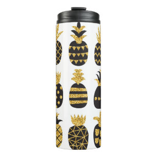 Schwarze Ananas: Einzigartiger Textur-Satz Thermosbecher