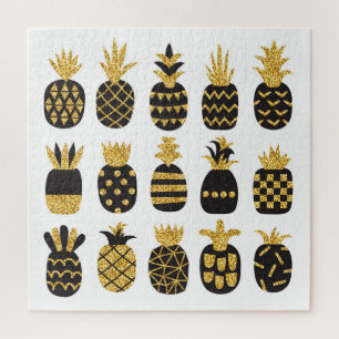 Schwarze Ananas: Einzigartiges Textur-Set Puzzle