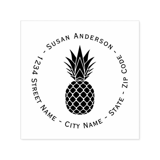 Schwarze Ananas Rücksendeadresse Selbstfarbige Bri Permastempel (Design)
