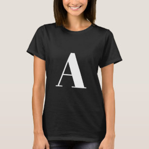 Schwarze Anfangsbuchstaben Monogram modern T-Shirt