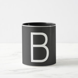 Schwarze Anfangsbuchstaben Monogram modern Tasse