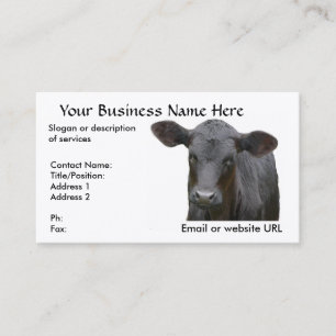 Schwarze Angus-Kalb-Visitenkarte Visitenkarte
