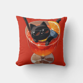 SCHWARZE ANIME-KATZE IN EINEM GLAS SAFT KISSEN