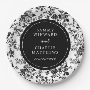 Schwarze Antike Chinoiserie-Hochzeit Pappteller