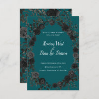 Schwarze Aquamarine Rose Gothic Elegante Hochzeit