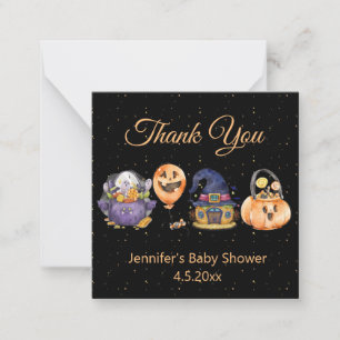 Schwarze Aquarellbrause Babydusche Danke Mitteilungskarte