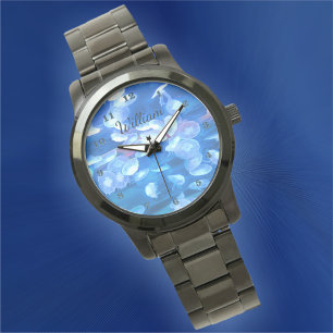 Schwarze Armband-Uhr der Aquarium-Quallen-0925 Armbanduhr