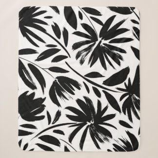 Schwarze Aster: Vintage-Chrysanthemenmuster Sherpadecke