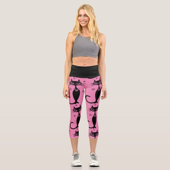 SCHWARZE ATOMKATASTROPHENKABORAKTIKEN YOGA-LEGGING CAPRI LEGGINGS (Vorderseite)