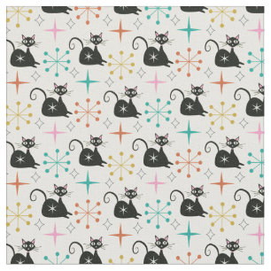 Schwarze Atomkatze aus dem Mittelalter mit Sternex Stoff
