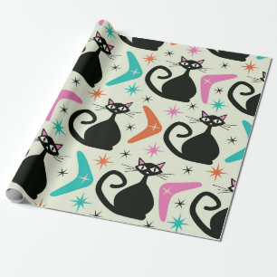 Schwarze Atomkatzen aus dem Mittelalter mit Boomer Geschenkpapier