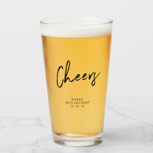 Schwarze Aufschrift Prost Erwachsene Geburtstagsfe Glas