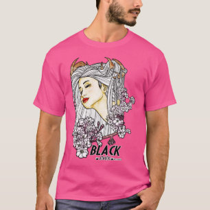 Schwarze Augen Rosa T-Shirt