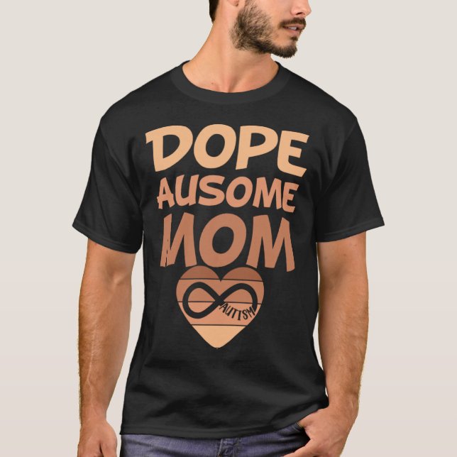 Schwarze Autismus-Mutter Ausome Mutter Autistisch  T-Shirt (Vorderseite)