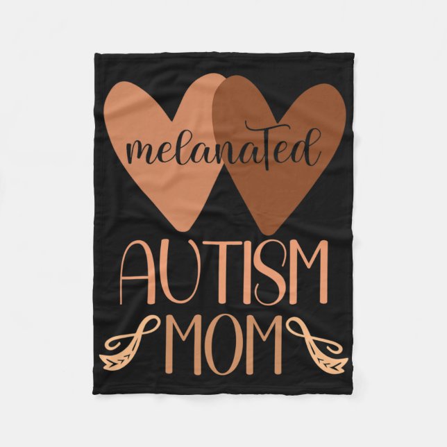 Schwarze Autismus-Mutter eines autistischen Sohnes Fleecedecke (Vorderseite)