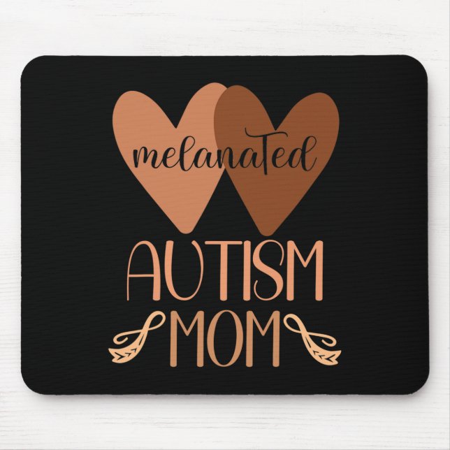Schwarze Autismus-Mutter eines autistischen Sohnes Mousepad (Vorne)