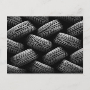 Schwarze Autoreifen Postkarte