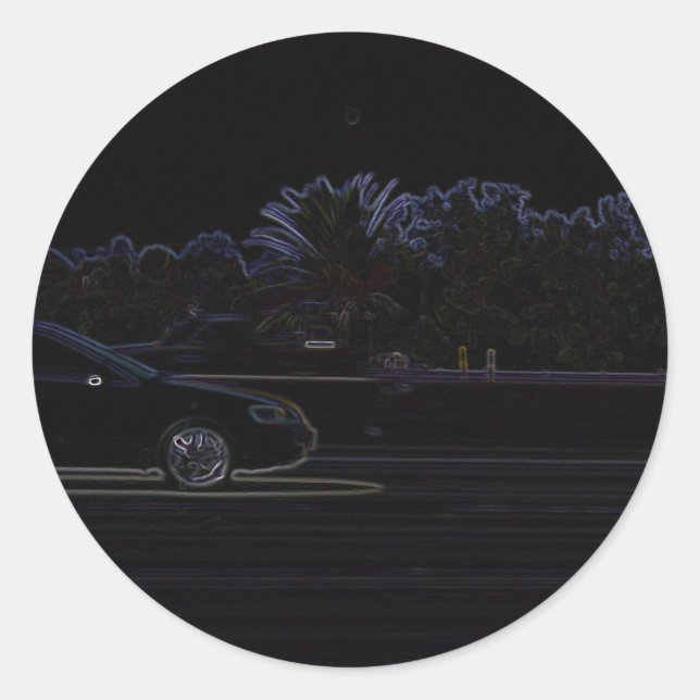 Schwarze Autos Runder Aufkleber (Vorderseite)