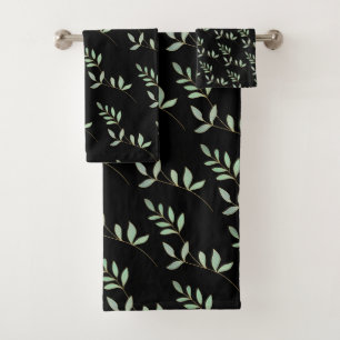 SCHWARZE BADEZIMMER-TOWEL-SET BADHANDTUCH SET