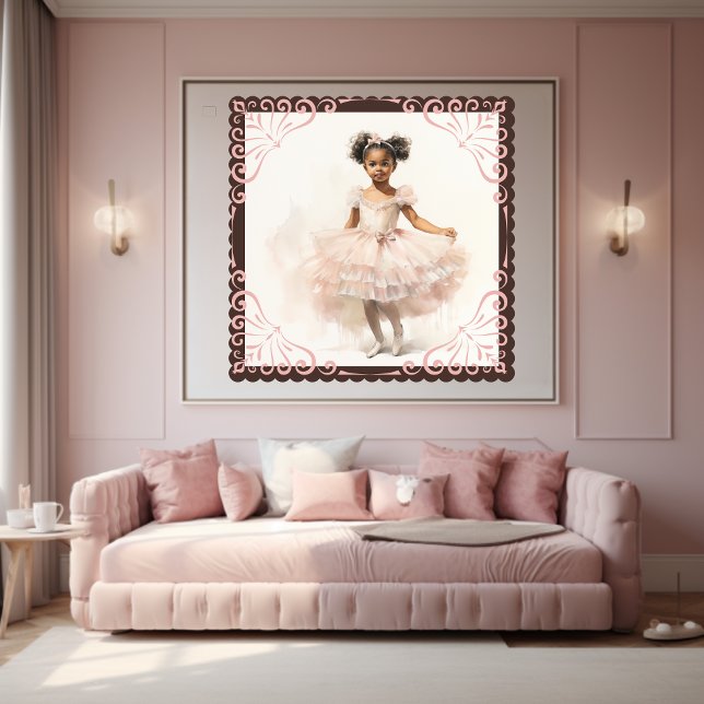 Schwarze Ballerina, blassrosa Tutu, Ponytails, Ban Poster (Von Creator hochgeladen)