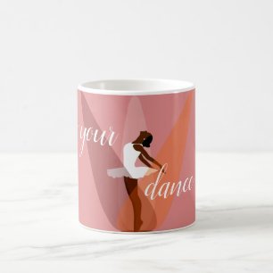 Schwarze Ballerina, schwarze rosa Balletttänzerin Kaffeetasse