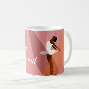 Schwarze Ballerina, schwarze rosa Balletttänzerin Kaffeetasse