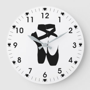 Schwarze Ballett-Pantoffel Große Wanduhr