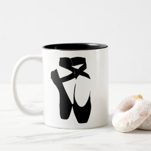 Schwarze Ballettschuhe Zweifarbige Tasse