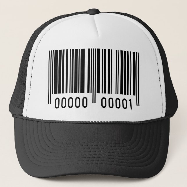 Schwarze Barcode-Cap Truckerkappe (Vorderseite)