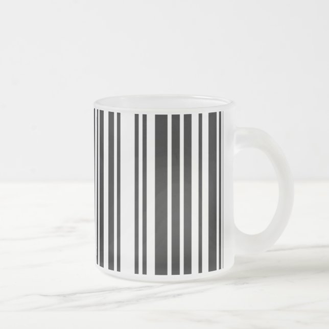 Schwarze Barcode-Frostglas-Tasse Mattglastasse (Rechts)