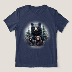 Schwarze Bären im Amid Forest Tri-Blend Shirt