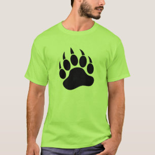 Schwarze Bärenklaue Druck vorne und hinten T-Shirt