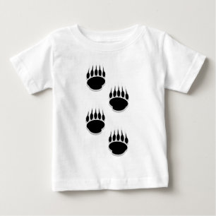 Schwarze Bärenpfotenabdrücke Baby T-shirt