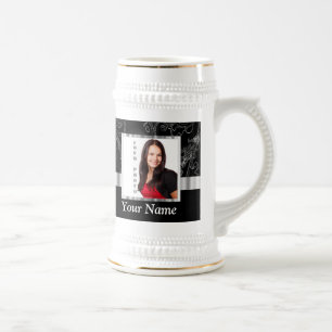Schwarze barocke instagram Schablone Bierglas