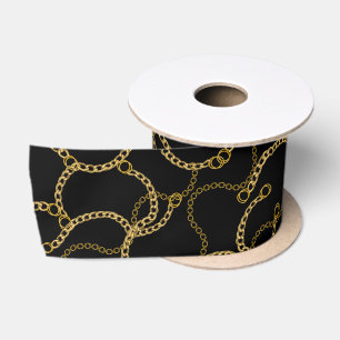 Schwarze Barockkette aus Gold im Luxussegment Satinband