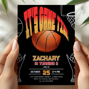 Schwarze Basketball-Geburtstags-Einladung Einladung