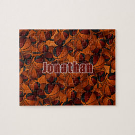 Schwarze Basketball Jungs Mädchen Mannschaftsfarbe Puzzle