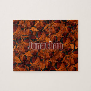 Schwarze Basketball Jungs Mädchen Mannschaftsfarbe Puzzle