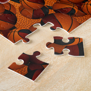 Schwarze Basketball Jungs Mädchen Mannschaftsfarbe Puzzle